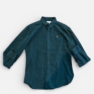 Farah Men's Dark Teal Plaid Shirt